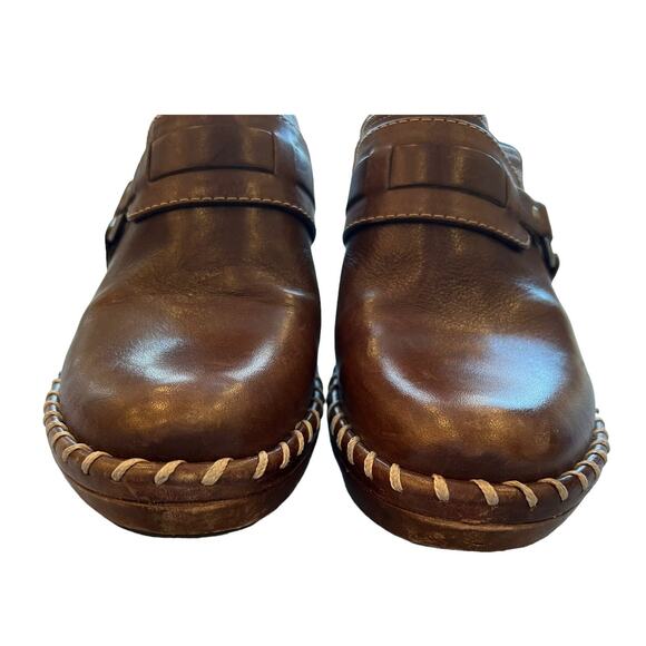 Frye Reese Ring Harness Leather Mules Brown Women's 7.5 - Picture 4 of 10